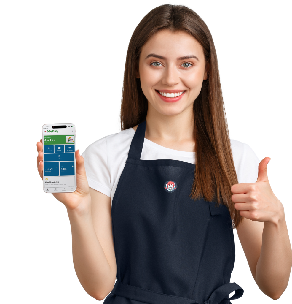 Wendy's Employee using the MyPay Payroll App