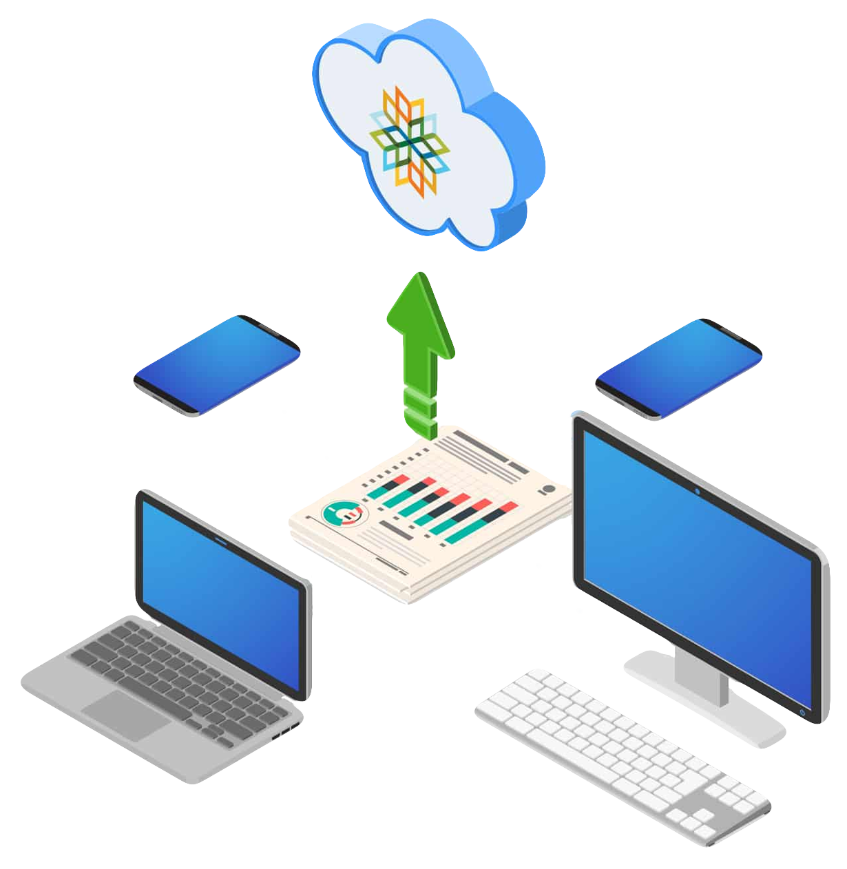 Document Storage Between Devices Graphic