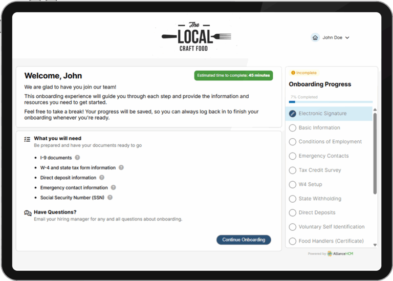 Employee Onboarding Software | AllianceHCM